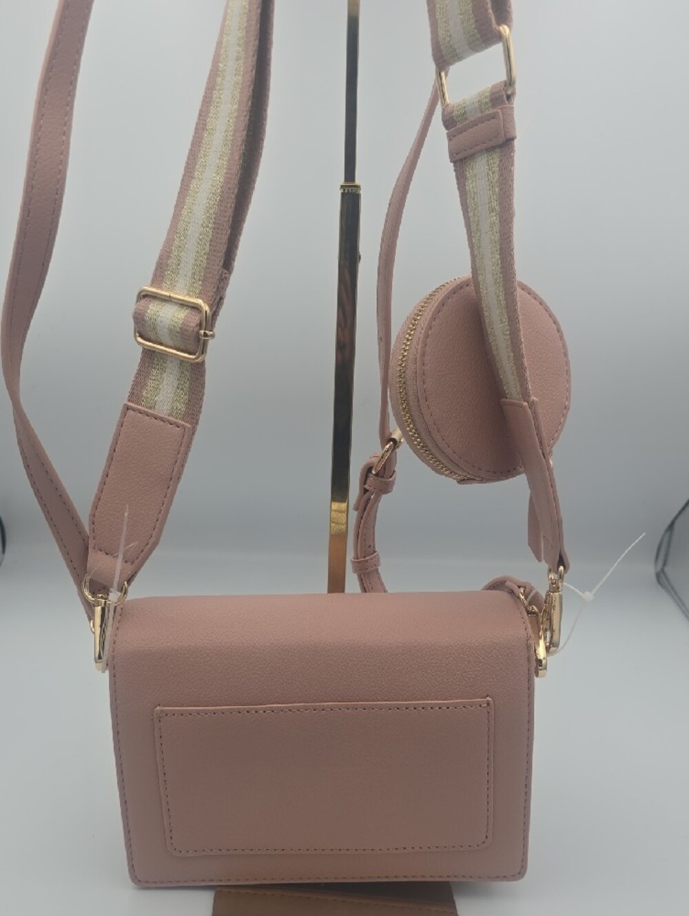 Anne Klein Blush Pink & Gold Small Crossbody Bag W/ Coin Pouch/2 Straps (NWOT)๐ - Picture 8 of 9